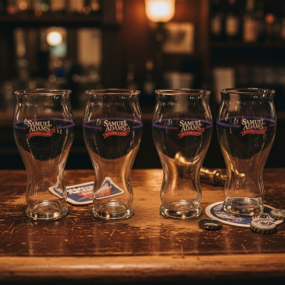 Samuel Sam Adams Boston Lager "Take Pride in Your Beer" Glass Pint Set of 4